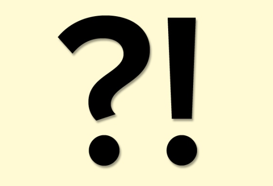 Interrobang - The combination of a question and exclamation mark.